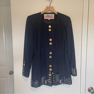 Vintage Albert Trendsetter Beaded Blazer *US S/M
Navy Luxury Embellished France